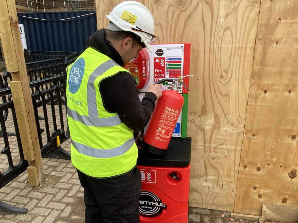 Fire extinguishers for construction site